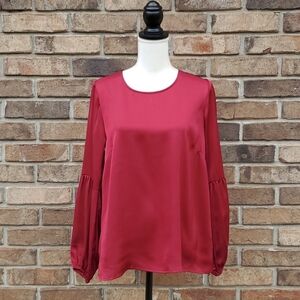 Babeau Keyhole Back Balloon Sleeve Blouse Medium